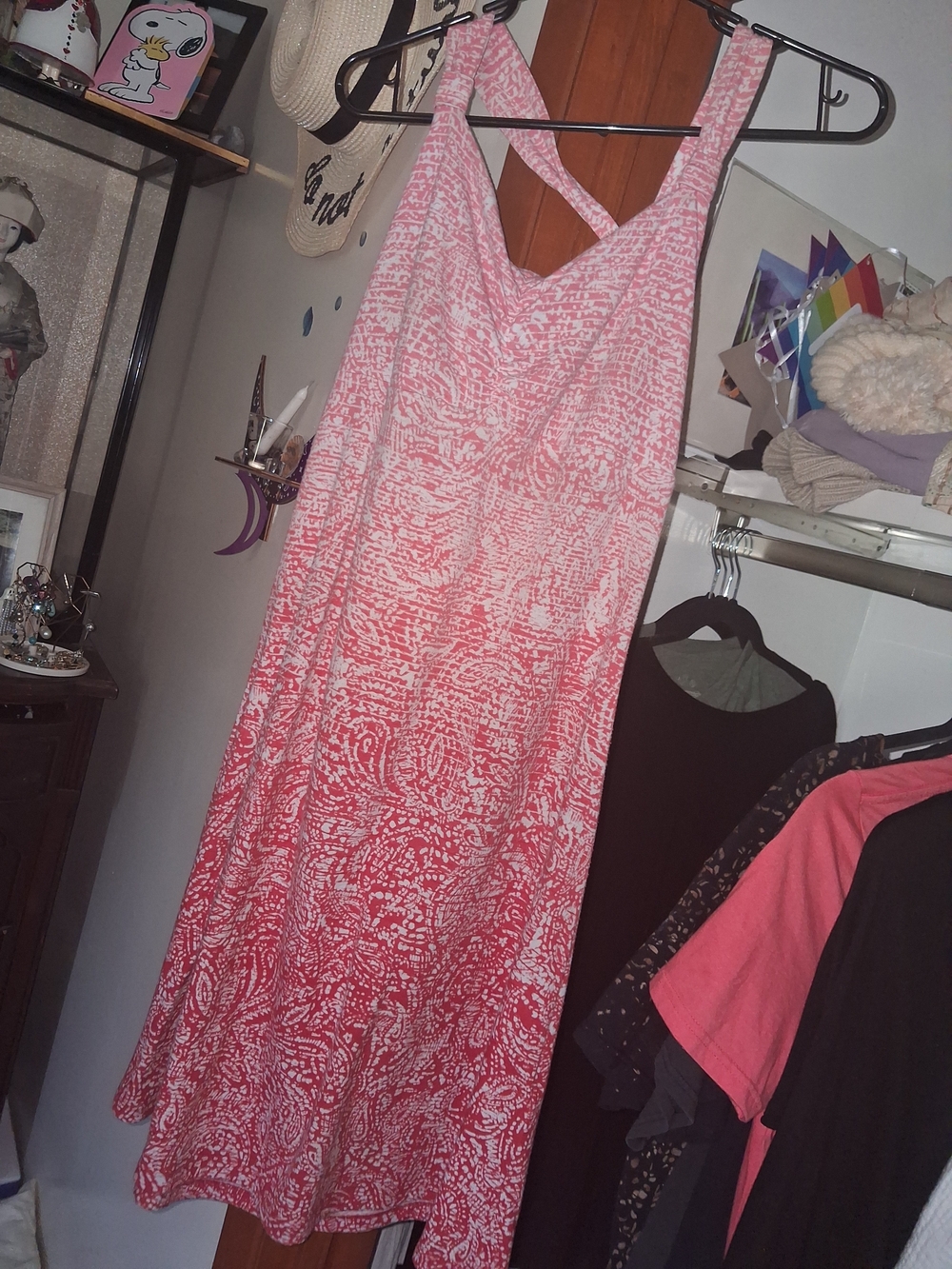 Dakini Pink & White Patterned Maxi Dress